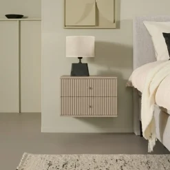 Nachtkastjes< Zwevend Nachtkastje Sem Taupe - 45x31x35 cm