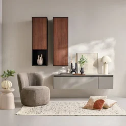 Tv-Meubels< Zwevend TV-meubel Cannes Taupe - 162x37x49 cm