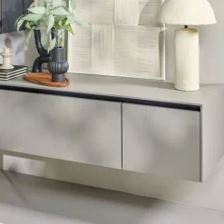 Tv-Meubels< Zwevend TV-meubel Cannes Taupe - 162x37x49 cm