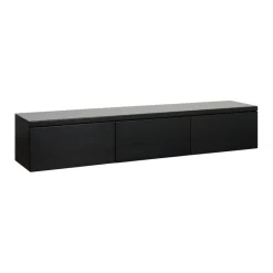 Tv-Meubels< Zwevend TV-meubel Chester Zwart - 190x35x40 cm