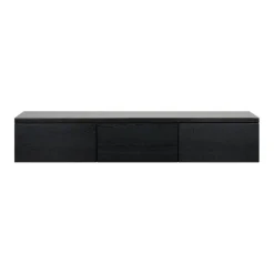 Tv-Meubels< Zwevend TV-meubel Chester Zwart - 190x35x40 cm