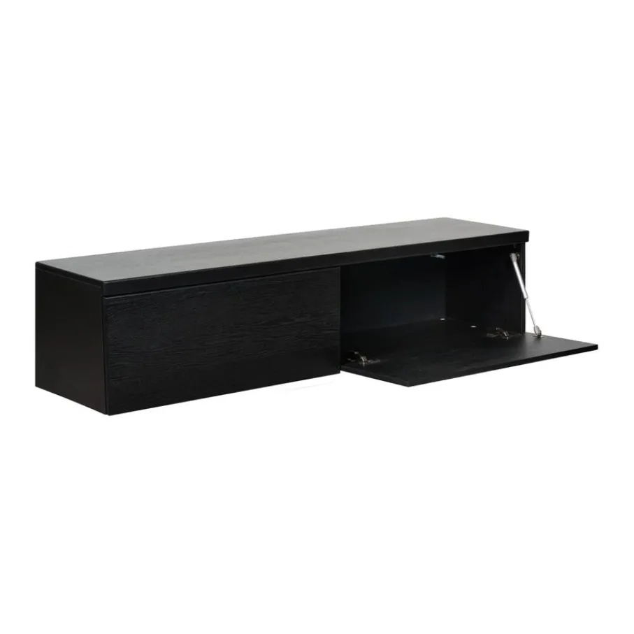 Tv-Meubels< Zwevend TV-meubel Chester Zwart - 150x35x40 cm